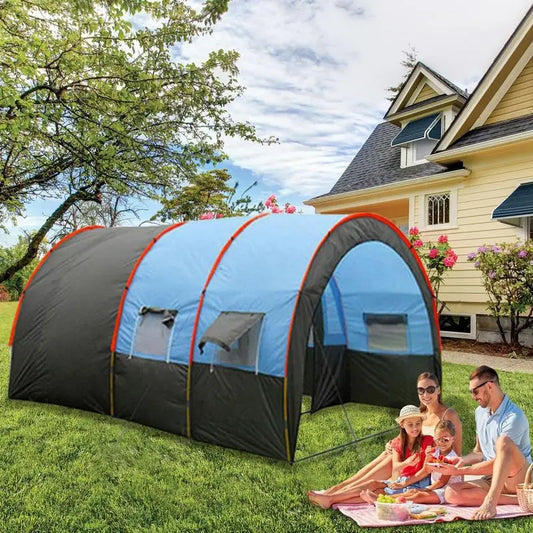 8-10 Person Portable Waterproof and Windproof Camping Tunnel Tent