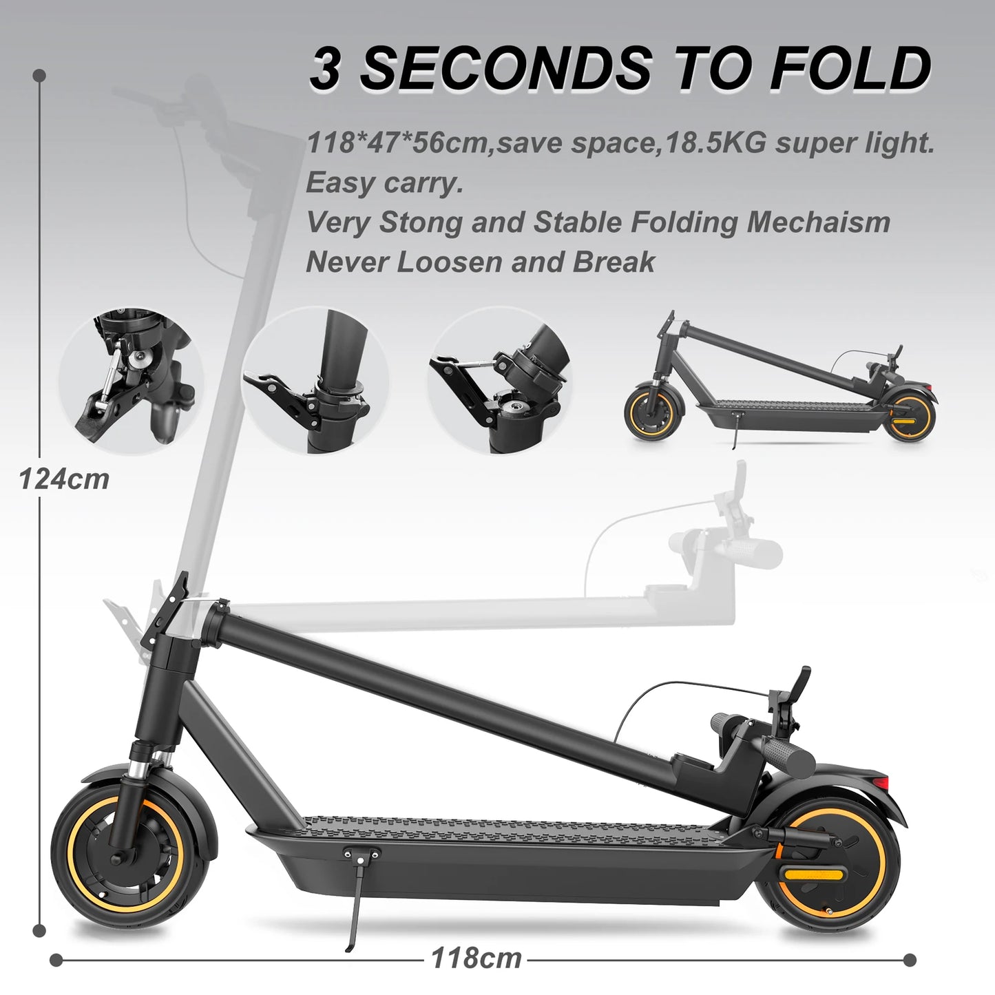 AOVOPRO New ESMAX Electric Scooter 500W 40km/h Adult APP Smart Scooter Shock-absorbing Anti-skid