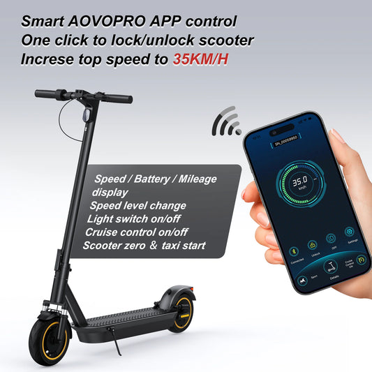 AOVOPRO New ESMAX Electric Scooter 500W 40km/h Adult APP Smart Scooter Shock-absorbing Anti-skid