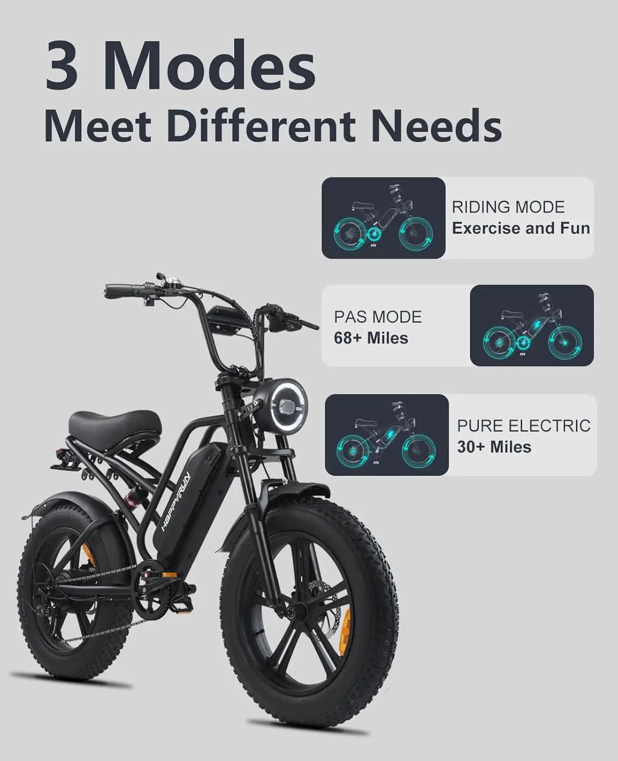 Adult electric bicycle, equipped with 1500W brushless motor, detachable battery, 7-speed gearbox UL certified