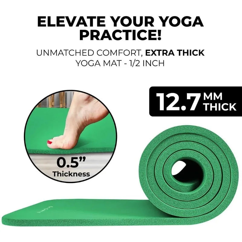 Thick Yoga Mat Set for Home Workouts