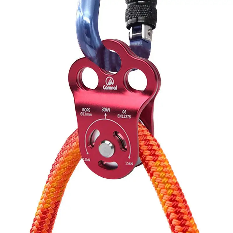 30KN Rock Climbing Pulley Tree Rigging Rope Pulley for 13mm Rope for Expand Downhill Escape Rescue