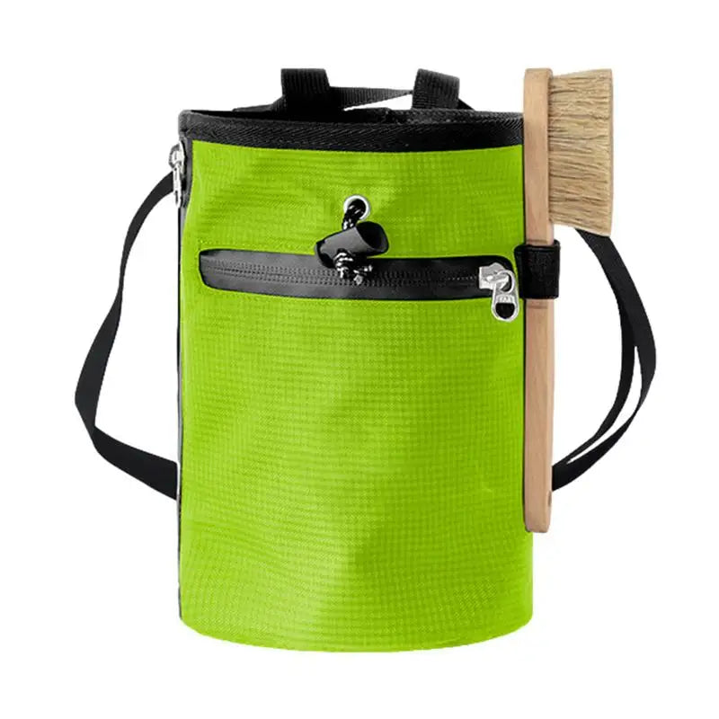 Premium Waterproof Chalk Bag with 2 Large Zippered Storage Pockets and Chalk Brush