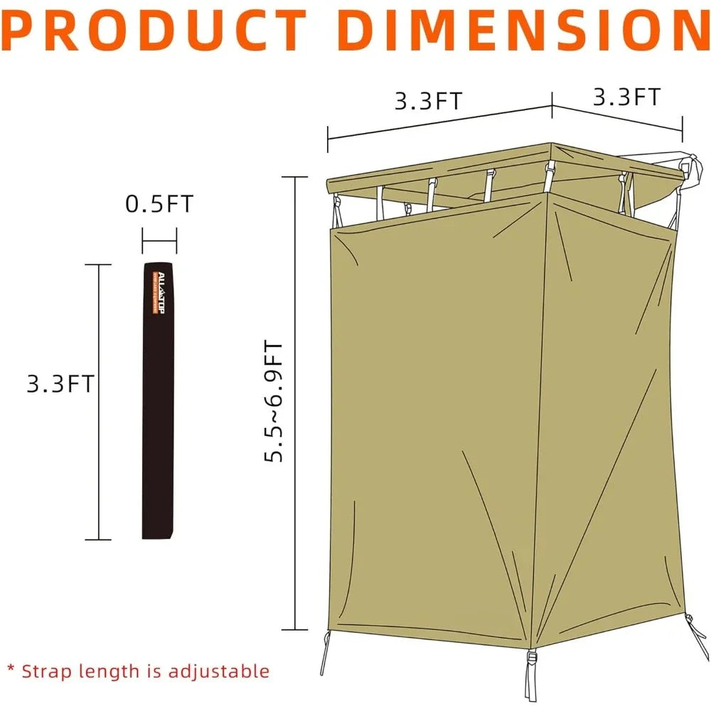 Vehicle Awning Shower Room/Restroom with LED Light,Waterproof