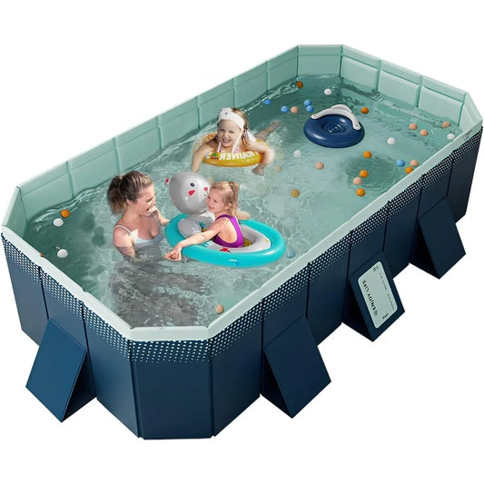 Non-Inflatable Kids' and Adults' Outdoor Swimming Pool, Hard Plastic Shell