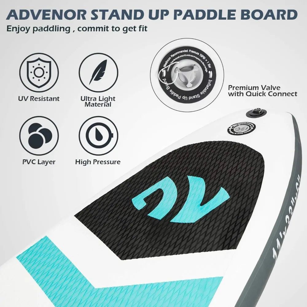 Paddle Board 11'x33 x6 Extra Wide Inflatable Stand Up Paddle Board with SUP Accessories Including Adjustable Paddle,Backpack