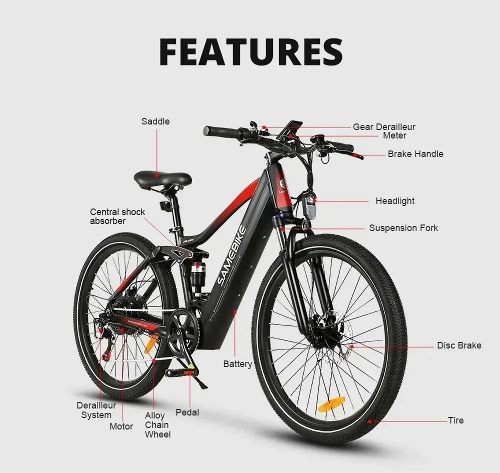 XD26 Electric Bike 26*2.1 Inch Tire, 750W Motor,  45km/h  Speed, 48V 14Ah Battery, 110km Max Mileage EBike