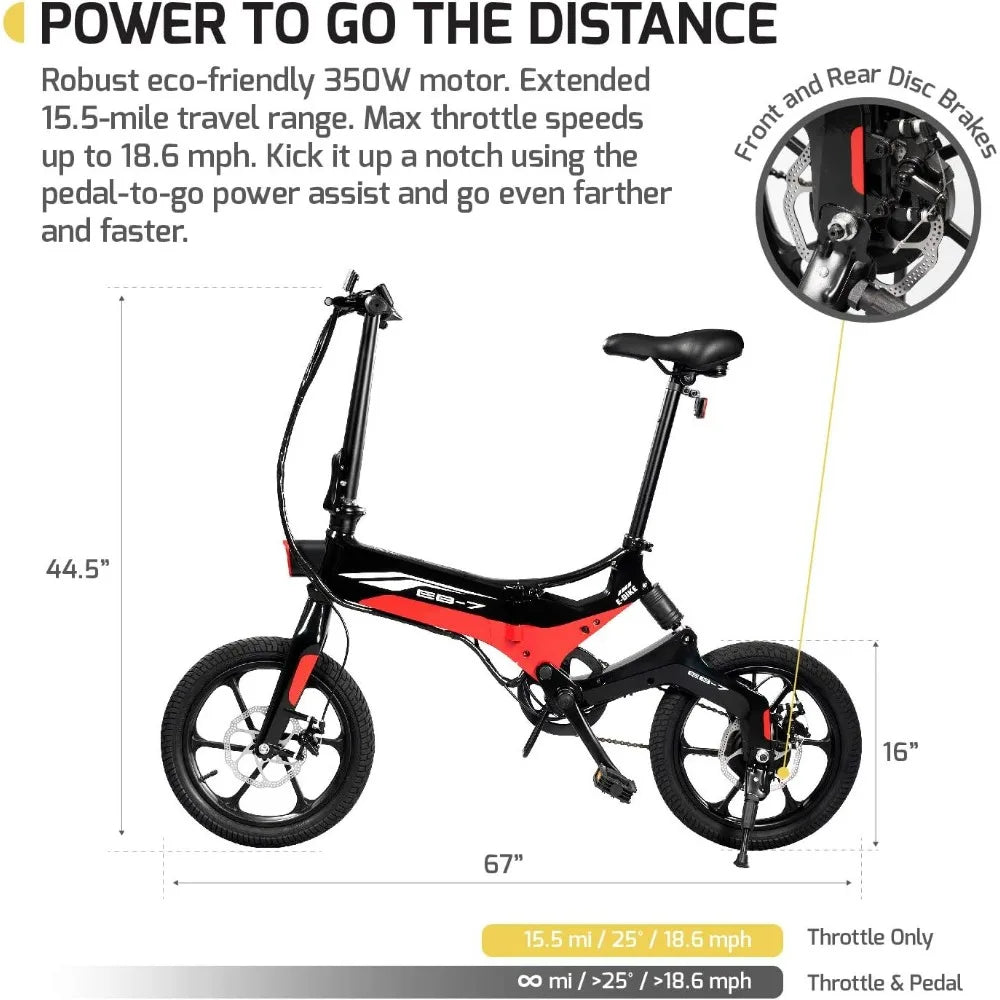 EB-7 Elite Folding Electric Bike with Removable Battery and Rear Suspension