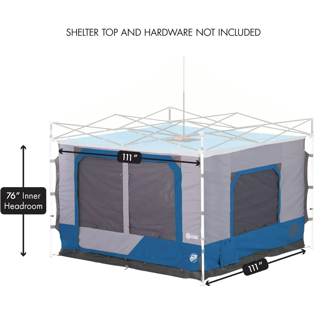 Camping Cube 6.4, Converts 10' Straight Leg Canopy into Camping Tent, Royal Blue (Canopy/Shelter NOT Included)