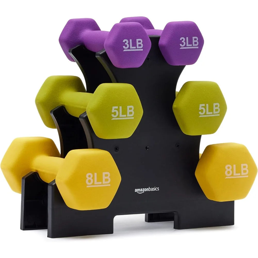 Neoprene Coated Hexagon Workout Dumbbell Hand Weight Set