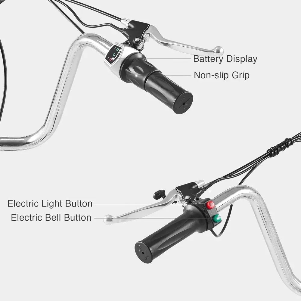 Electric Tricycle for Adults,with Basket, 36V Removable Battery, 250W Brushless Motor