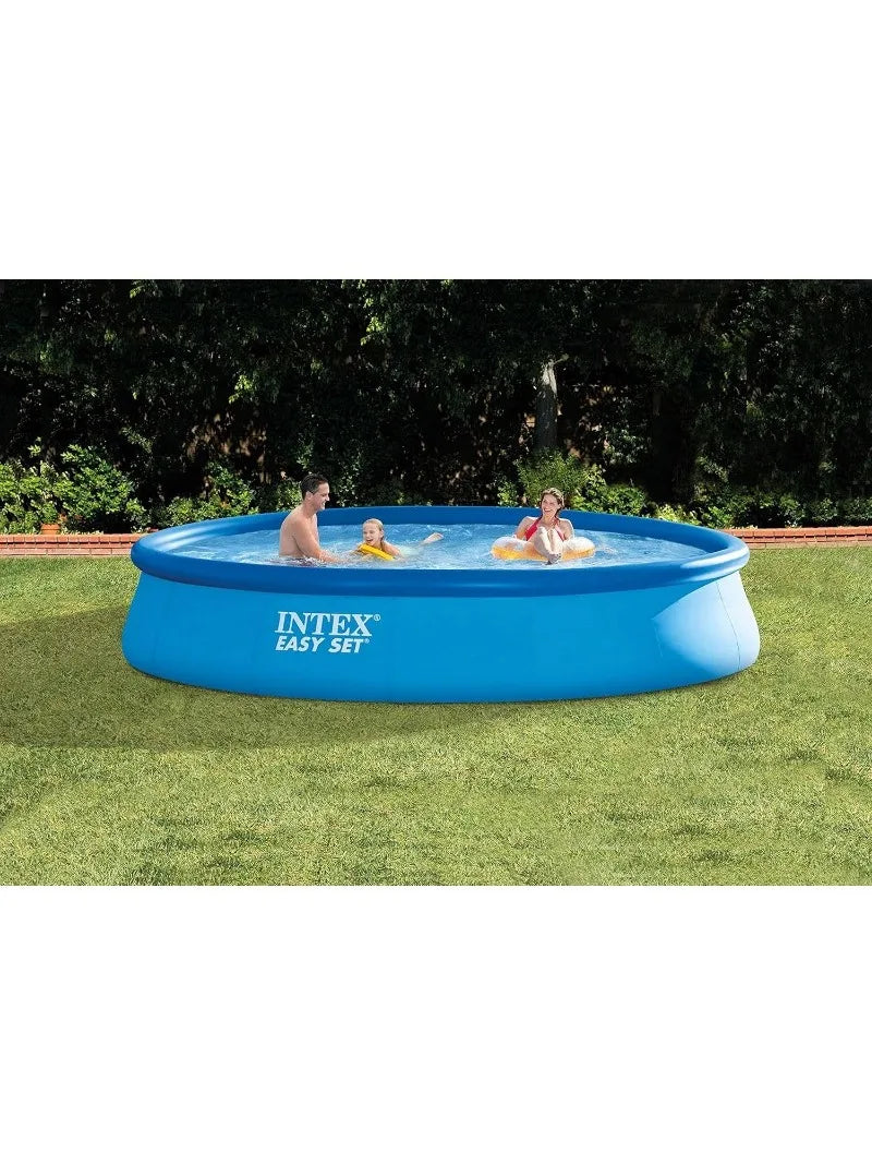 13 Ft x 32 in Easy Set above Ground Inflatable Outdoor Swimming Pool Set with 530 GPH Krystal Clear Filter Pump