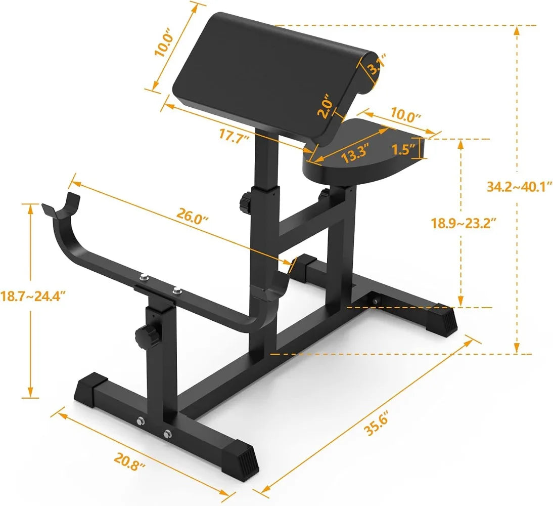 Adjustable Arm Preacher Curl Weight Bench, Seated Strength Training Fitness, Isolated Barbell Dumbbell Biceps Station