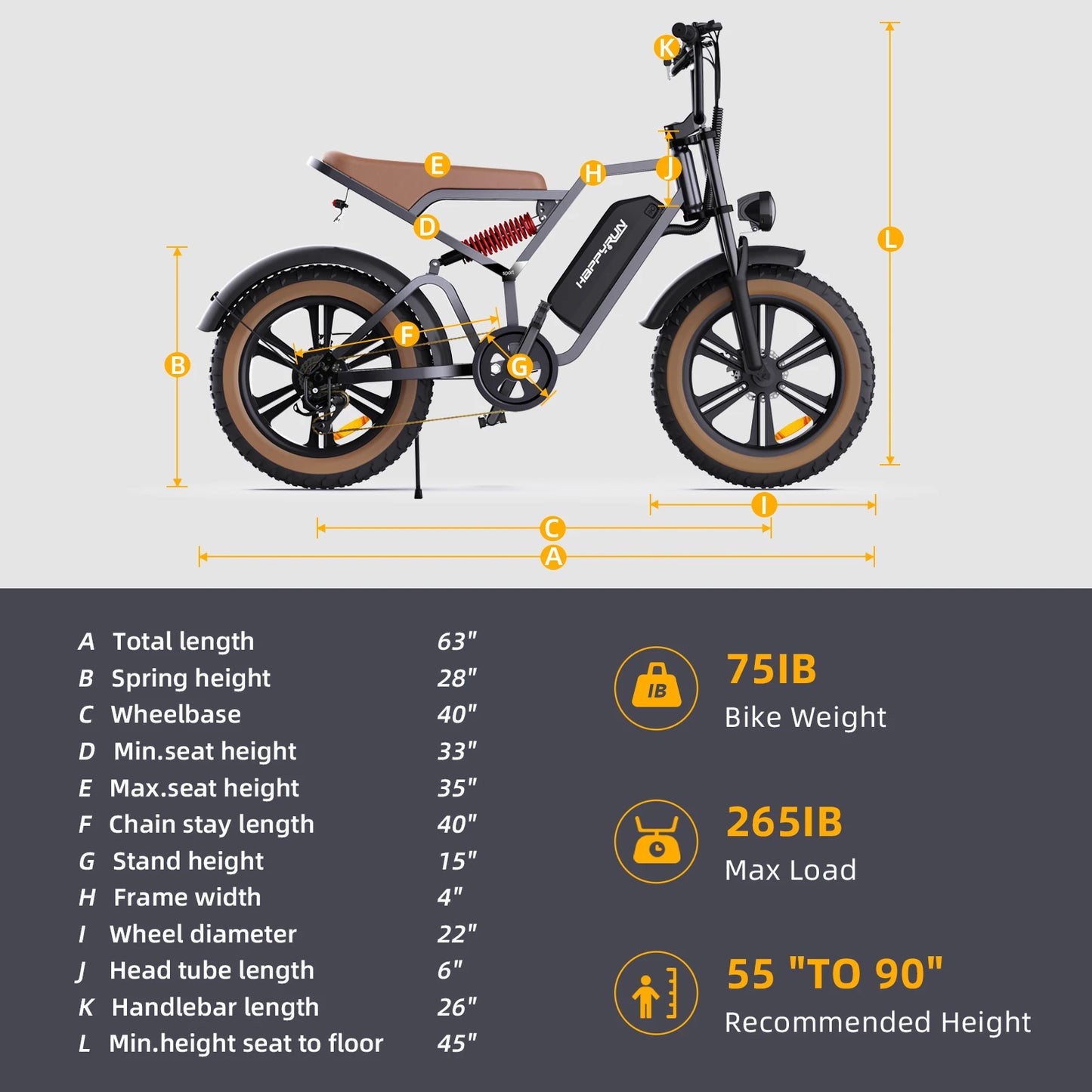 G60 City Electric Bicycle, 48V 1500W, Peak 18Ah, Removable Battery, 50km/H 20-Inch Fat Tires, Shimano 7-Speed Electric Bike