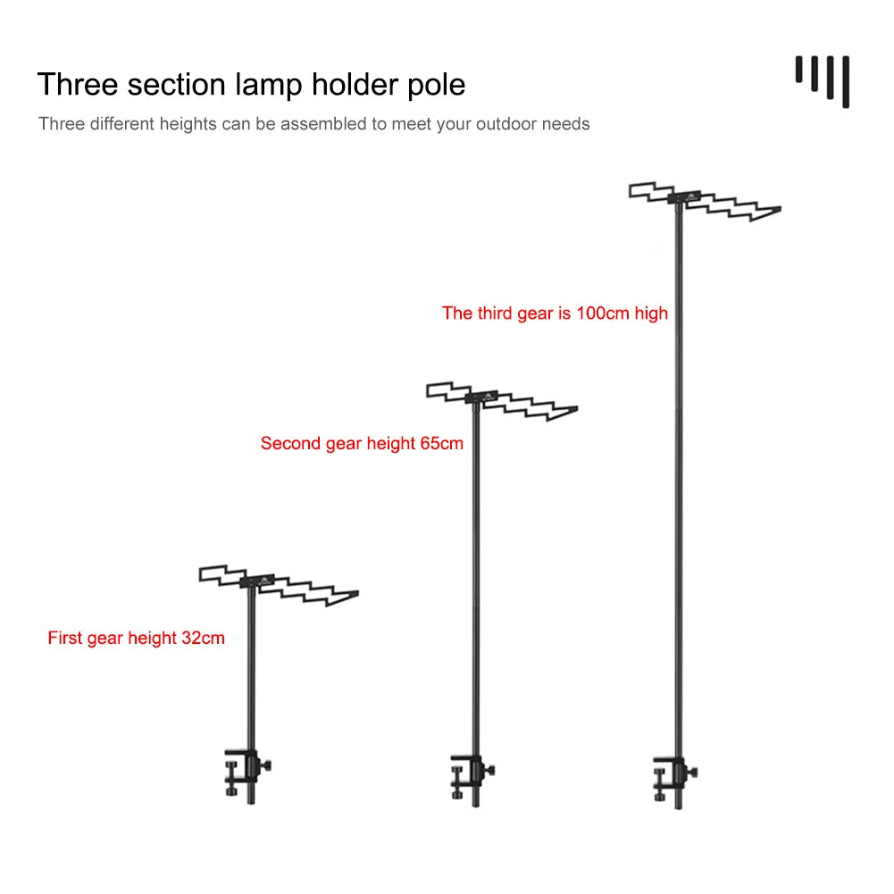 Portable Lamp Post Pole, Height Adjustable for Outdoor Camping