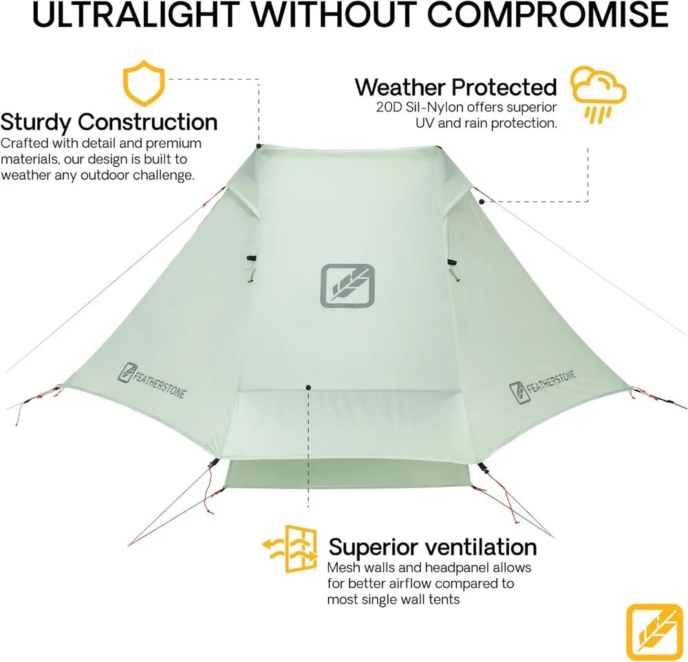 Waterproof Backbone Ultralight Tent for Backpacking,